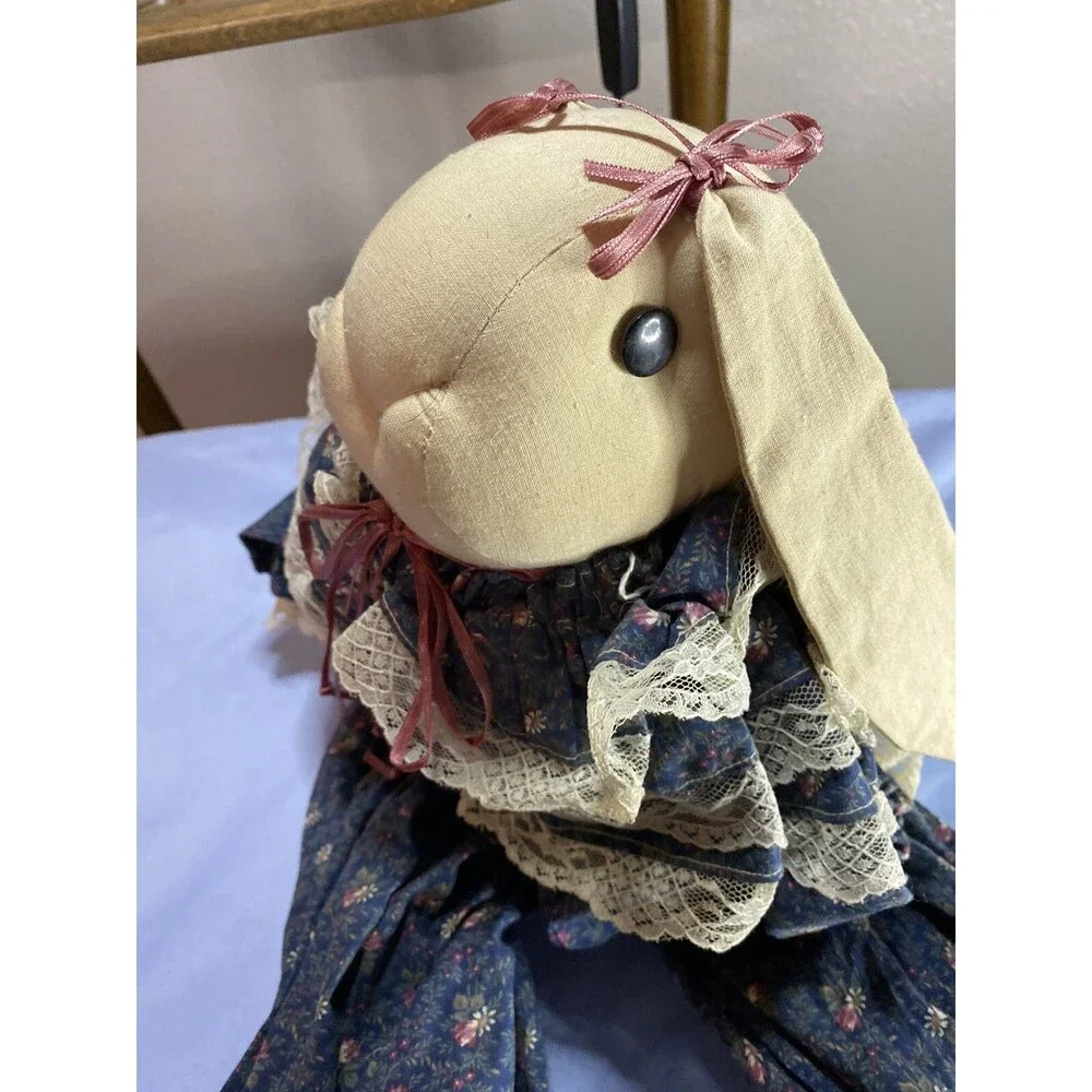 Easter Bunny Shelf Sitter Wood Block Sitting Poseable 20